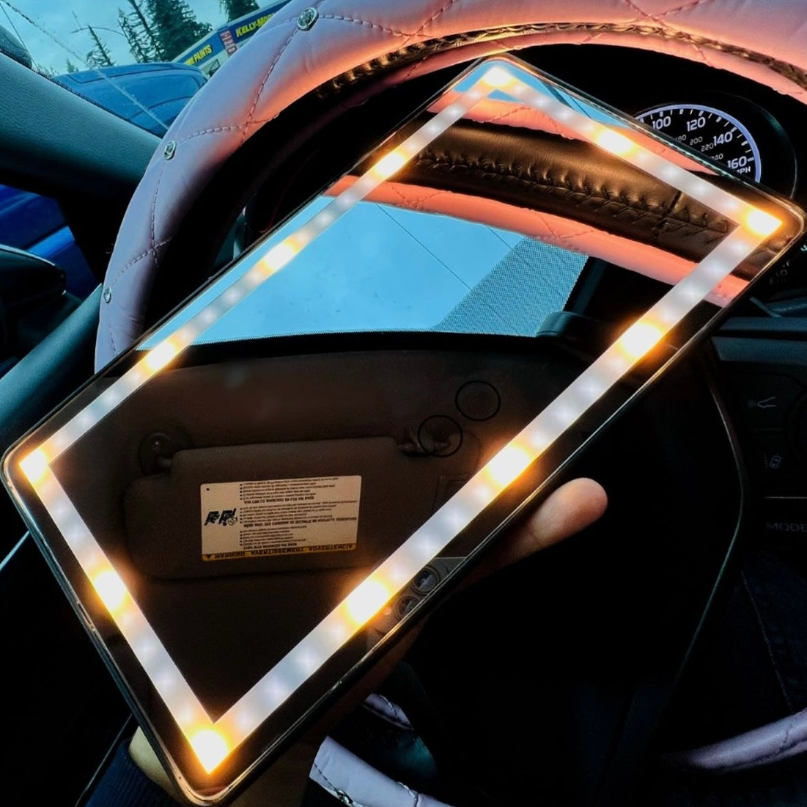 Car Vanity Mirror with Lights
